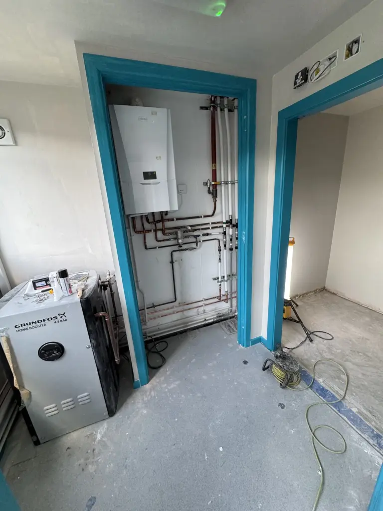 Boiler and booster pump installed during The Hawthorns School washroom refurbishment in Chelmsford