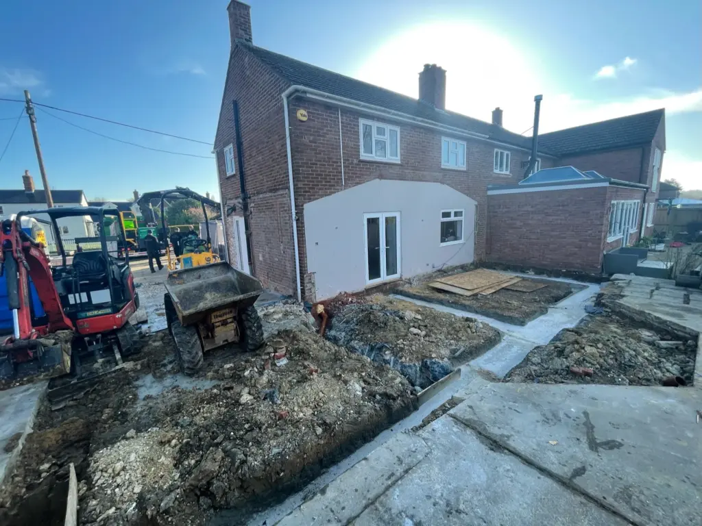 Marks tey extension ground digging with equipment